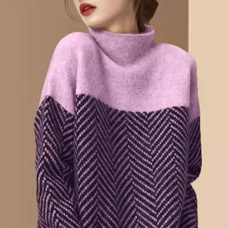 Best-Selling Versatile Striped Sweater, Loose Slimming Commute Knit Top