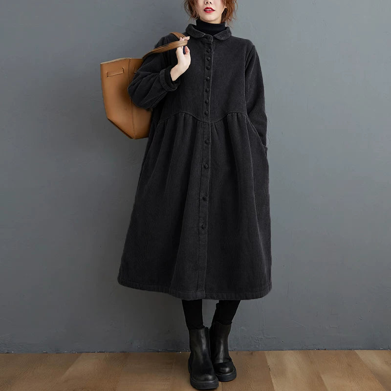 Corduroy Trench Coat Women's Mid-Length - Versatile