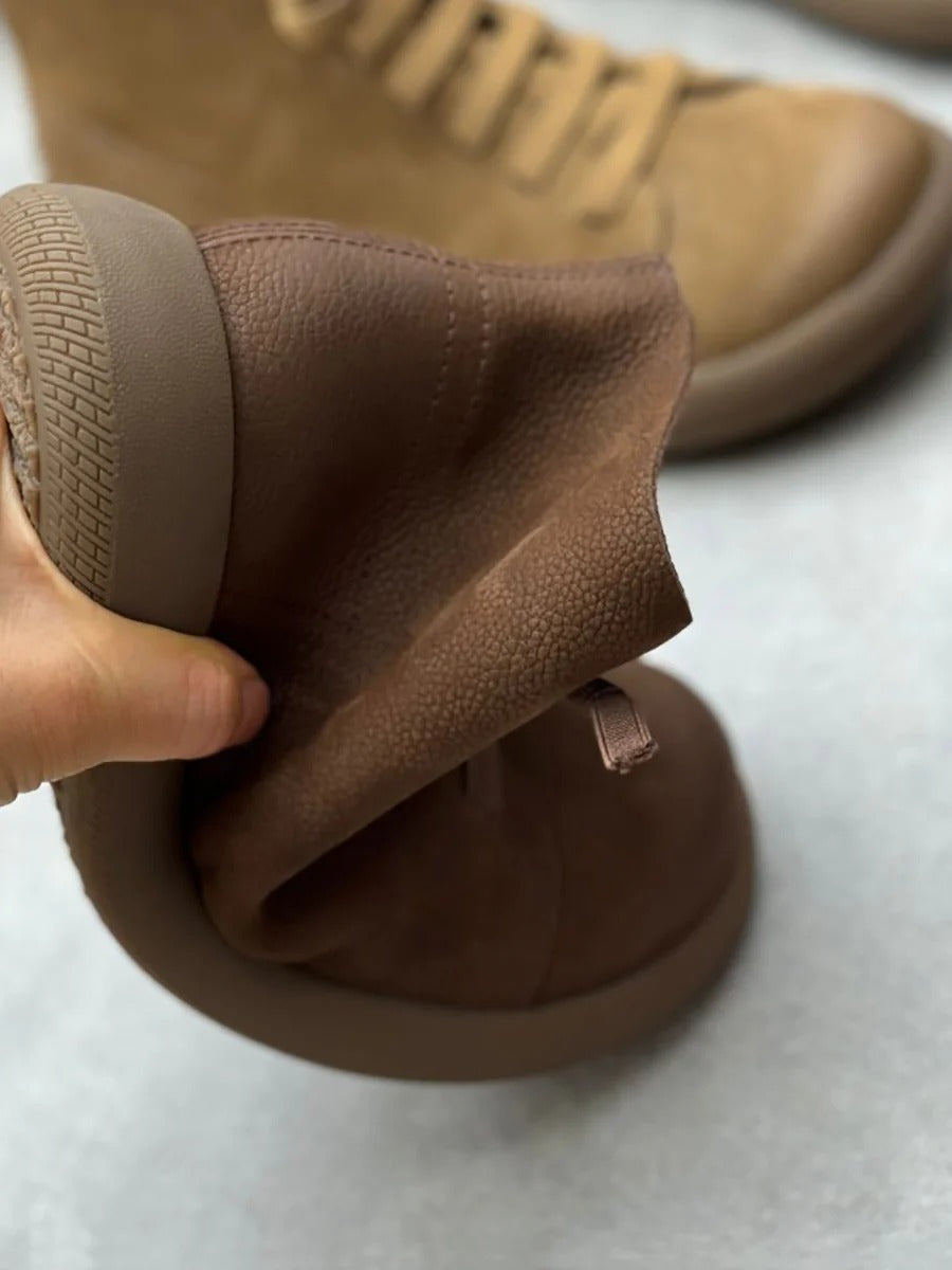 Women's Handmade Genuine Leather Ankle Boots 2026 Winter New