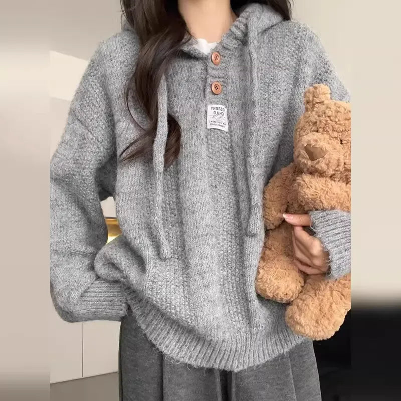 Versatile Relaxed Fit Hooded Top for Daily Casual Wear