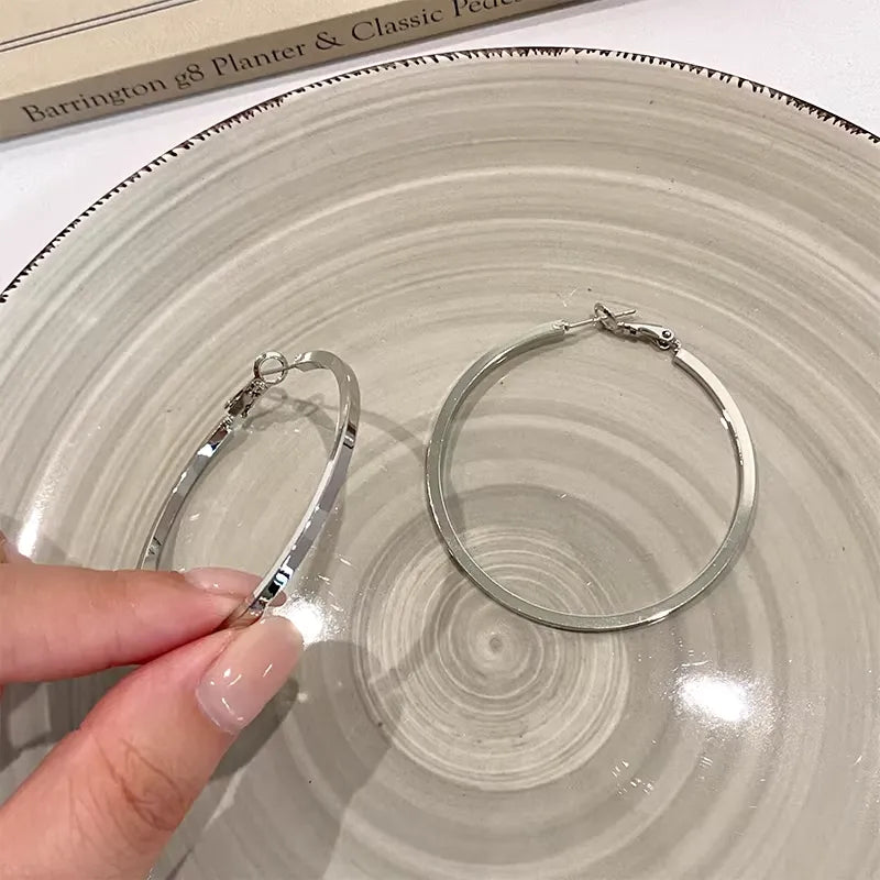 Chic Big Hoop Earrings, Versatile Face Slimming Accessory