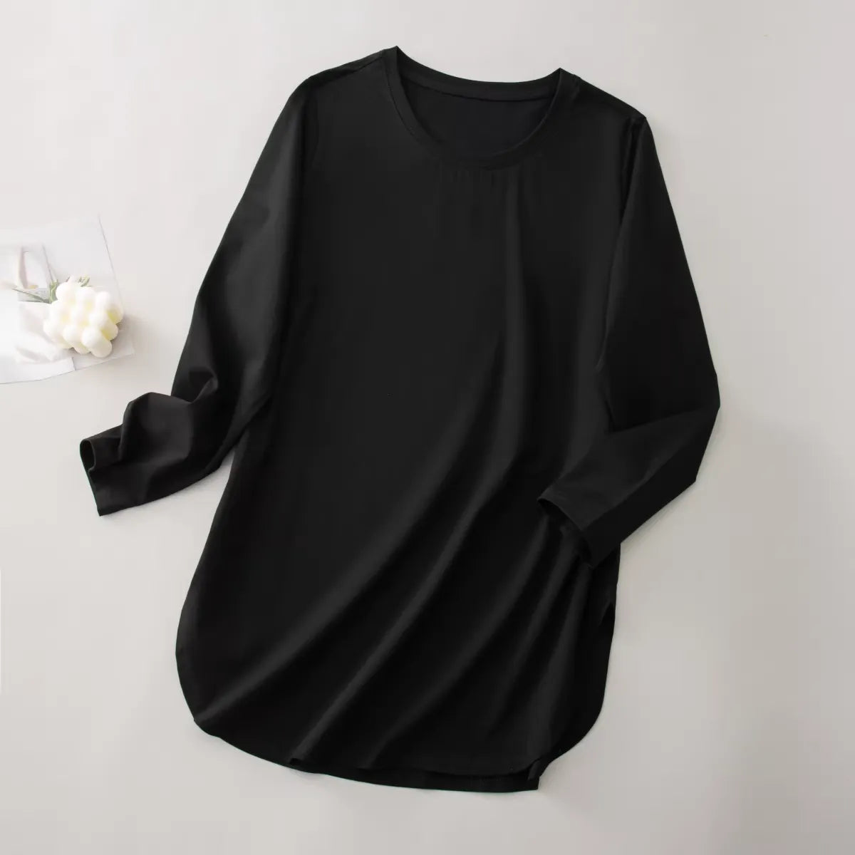 Plus Size Curved Hem Long Base Top