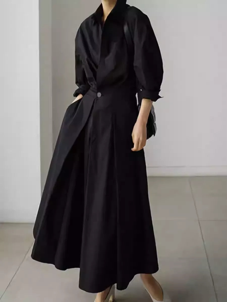 Figure-Flattering High Waist Babydoll Midi Dress