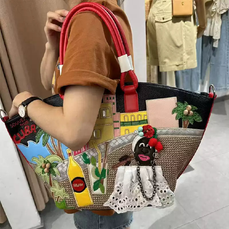 Embroidery Vacation Ethnic Style Large-Capacity Travel Bag