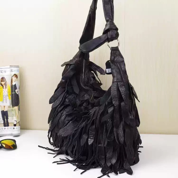 2026 New Genuine Leather Tassel Crossbody Bag for Women – Casual Everyday Carry