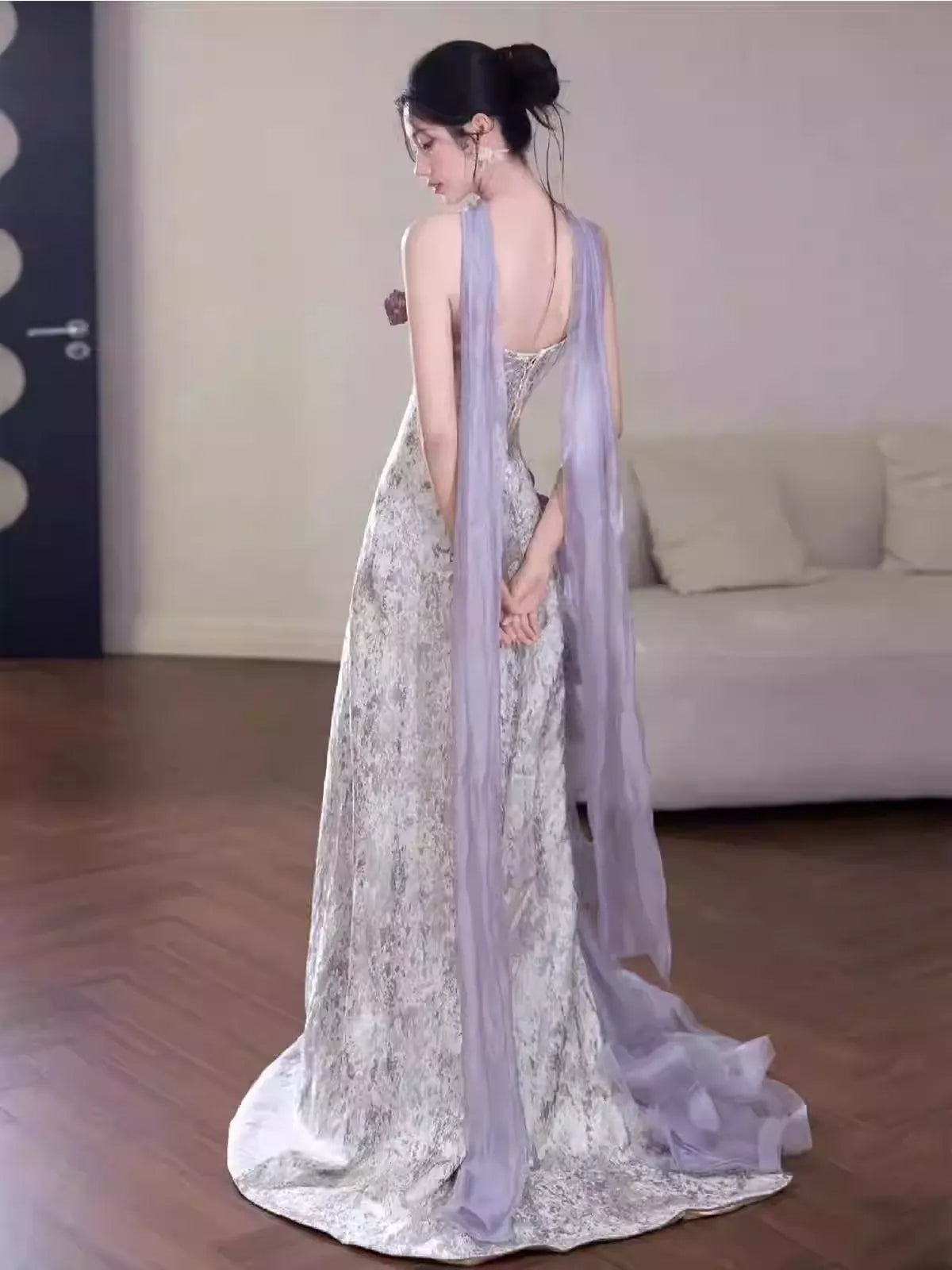 Purple Strapless Fairycore Bridal Robe