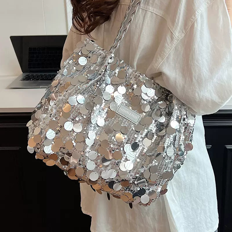 Women's New Arrival Sequined Underarm Bag – Stylish Glitzy Shoulder Bag