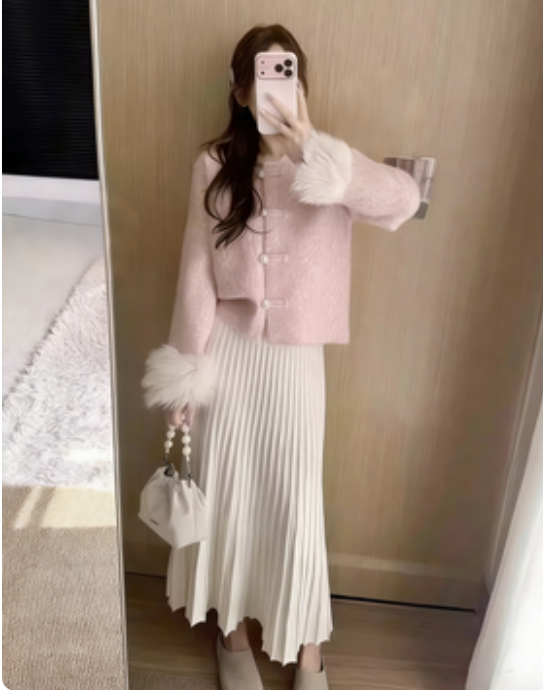 New Chinese style gentle pink elegant coat