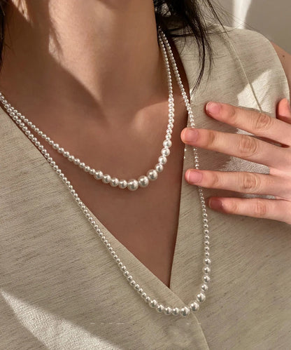 New Classy White Versatile Long Pearl Necklace
