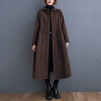 Corduroy Trench Coat Women's Mid-Length - Versatile