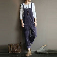 Bestseller Women's Corduroy Solid Color Artistic Loose Casual Long Overalls