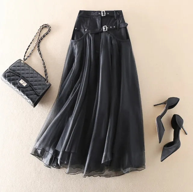 Best-Selling Slim Fit Versatile Patchwork Tulle Skirt