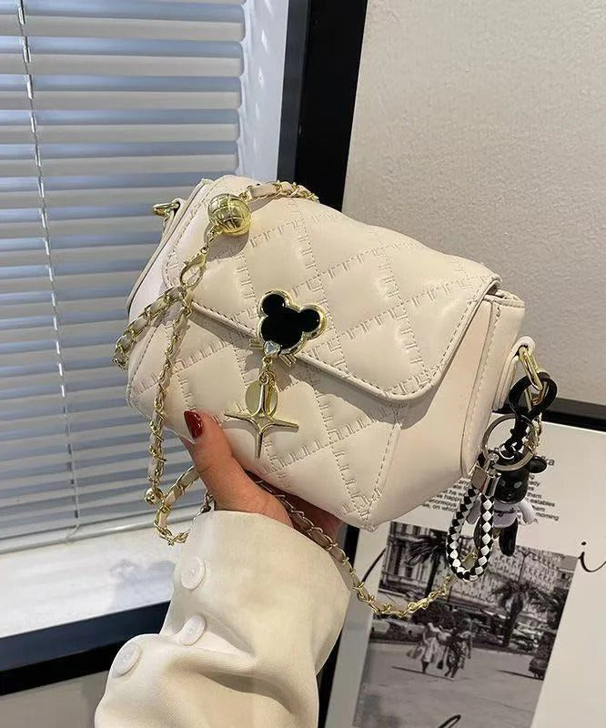 Boho Black Mickey Solid Durable Faux Leather Micro Bag