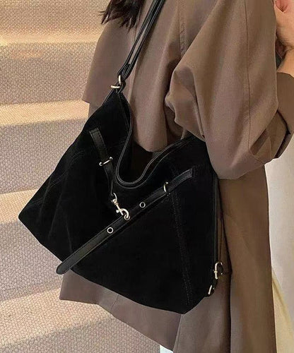 Classy Brown Solid Durable Fine Suede Women Handbags