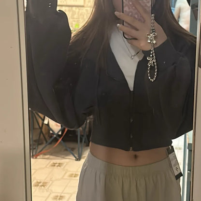 Cropped Zip Up Hoodie  High Waist Slim Fit Jacket