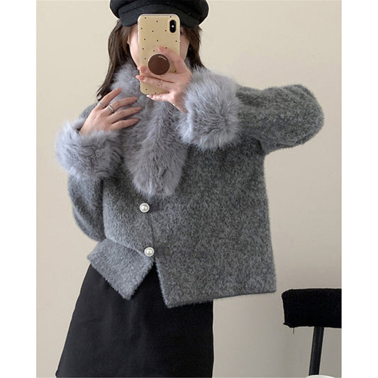 Versatile Cropped Round Neck Single-Breasted Blouse for Women