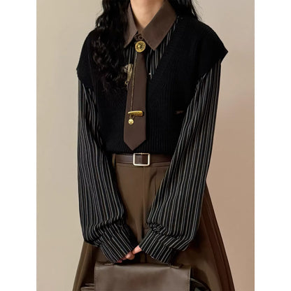 Unisex Preppy Style Comfortable Layering Knit Vest Sleeveless Sweater