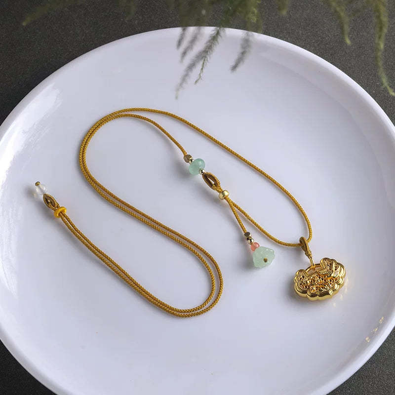 Magpie on Plum Blossom Lock Pendant, Bring Good Luck & Blessings