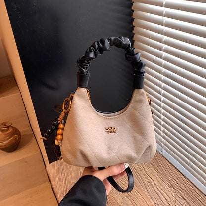 Stylish Maillard Retro Textured Dumpling Bag Matte Finish Crossbody Casual Bag