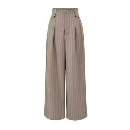 Plus Size American Style Low Waist Striped Wide Leg Pants