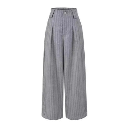 Plus Size American Style Low Waist Striped Wide Leg Pants