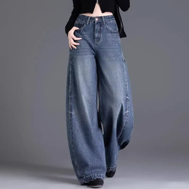 2026 New Arrival • Women's High-Waisted Straight Curved-Leg Loose-Fit Jeans