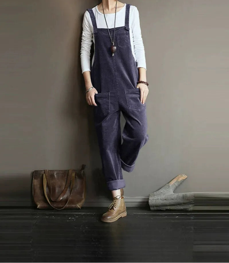 Bestseller Women's Corduroy Solid Color Artistic Loose Casual Long Overalls