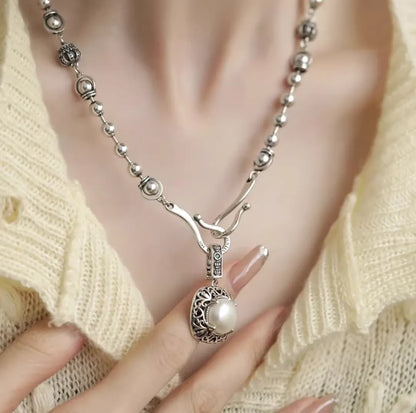 New Chinese Style Pearl Floral Pendant Necklace