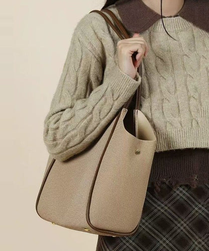 Elegant White Large Capacity Solid Durable Faux Leather Shoulder Bags