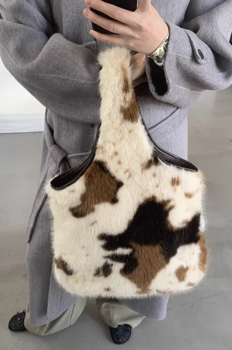 Plush Leopard Print Irregular & Fashion