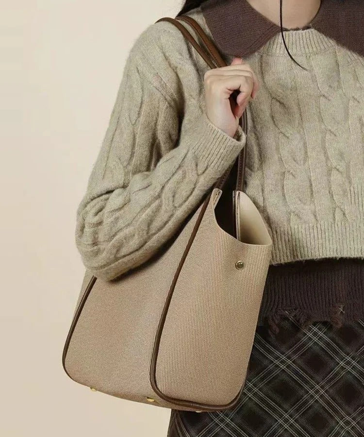 Elegant White Large Capacity Solid Durable Faux Leather Shoulder Bags