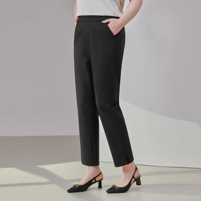 Plus Size 2026 New Spring Slim Straight Office Pants