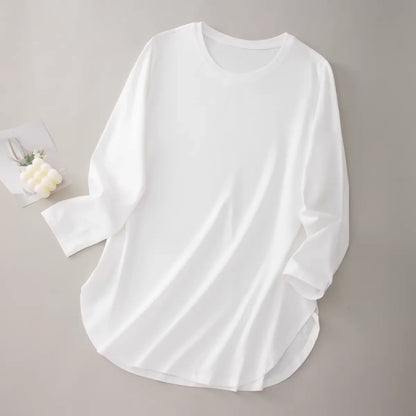 Plus Size Curved Hem Long Base Top