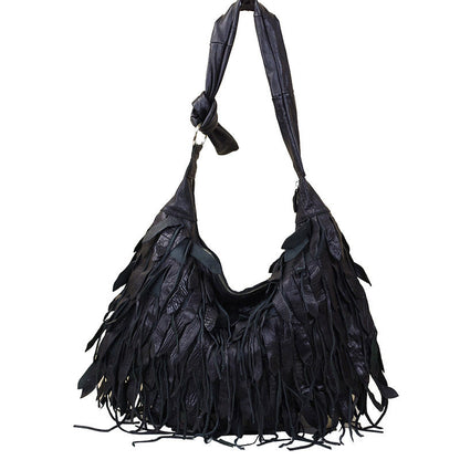 2026 New Genuine Leather Tassel Crossbody Bag for Women – Casual Everyday Carry