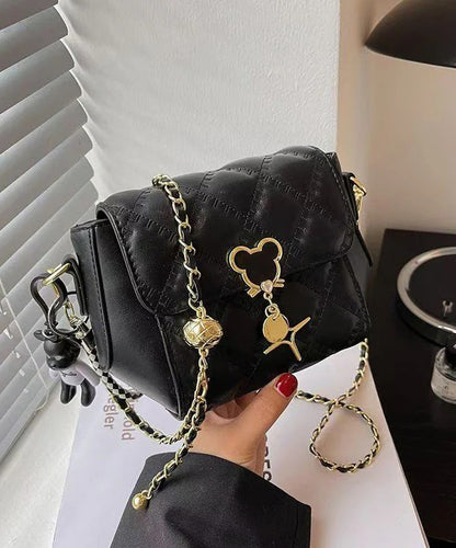 Boho Black Mickey Solid Durable Faux Leather Micro Bag