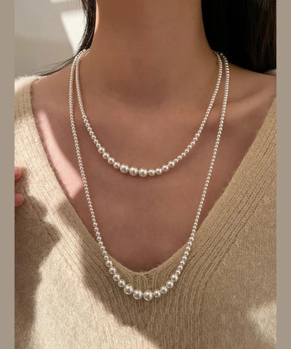 New Classy White Versatile Long Pearl Necklace