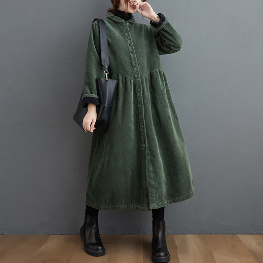 Corduroy Trench Coat Women's Mid-Length - Versatile