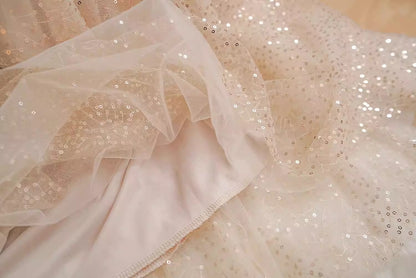 Chen Heavy Embroidery Starry Sequin Tulle Skirt - Starry Sky Design