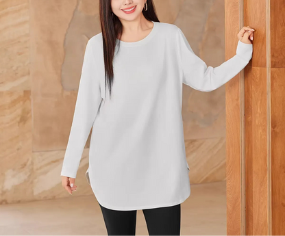 Plus Size Curved Hem Long Base Top