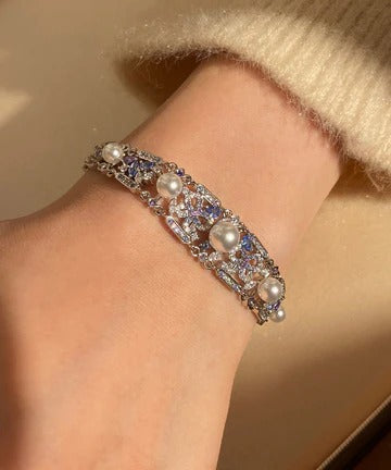 Luxury Pearl Zircon Sapphire Bracelet