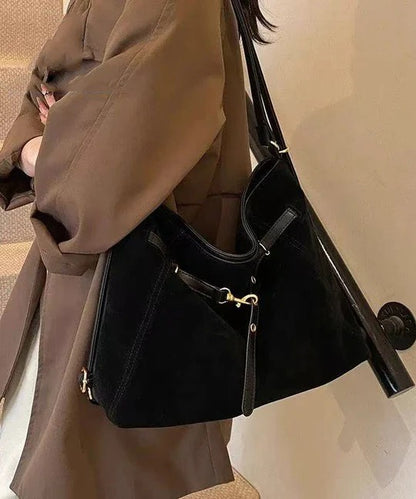 Classy Brown Solid Durable Fine Suede Women Handbags