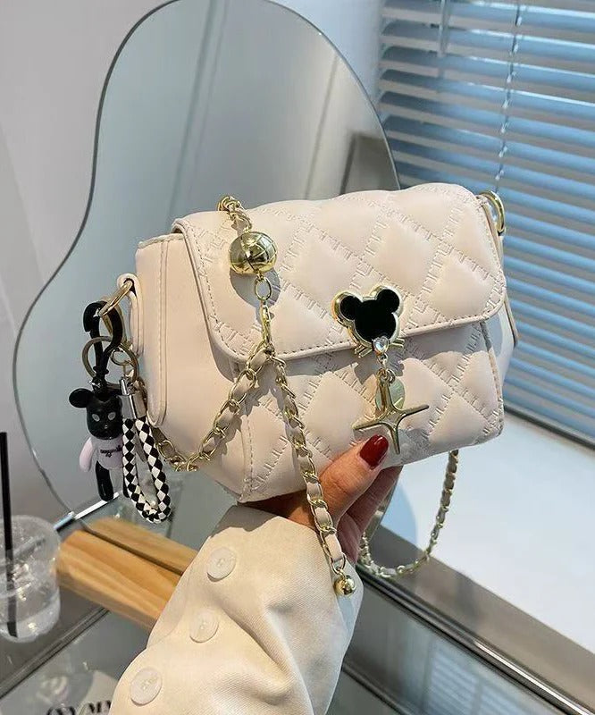 Boho Black Mickey Solid Durable Faux Leather Micro Bag