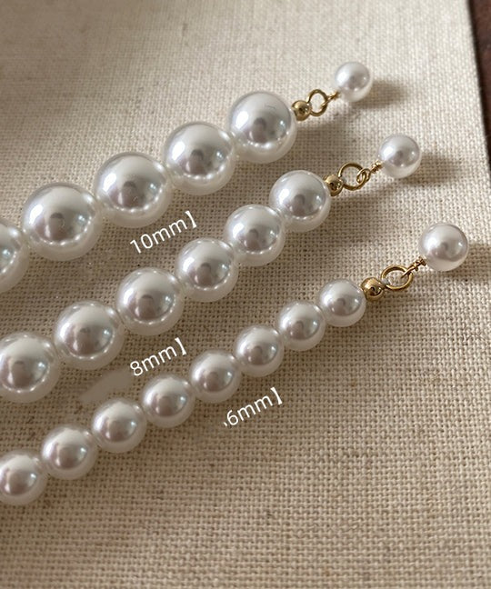 Exquisite 14K Gold Buckle White Pearl Bracelet