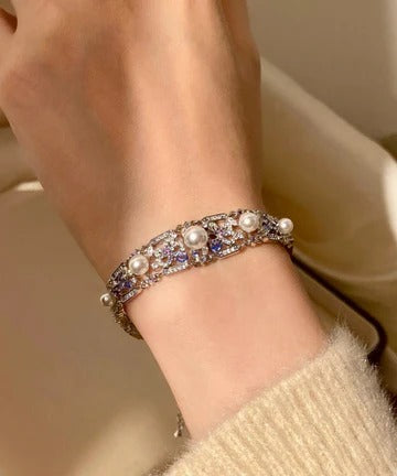 Luxury Pearl Zircon Sapphire Bracelet