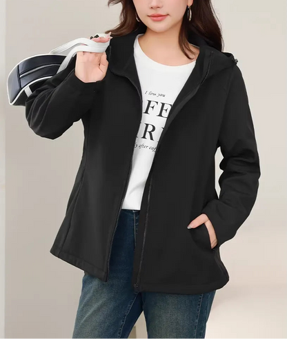 Plus Size Windproof Warm Fleece Lined Coat