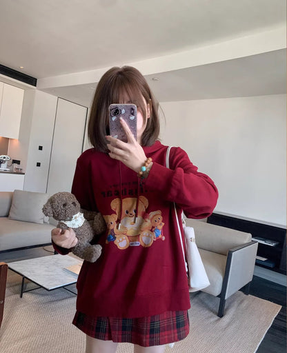 Plus Size Cartoon Print Crew Neck Sweatshirt