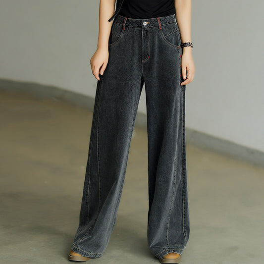 Women's Hyuna Style High-Waisted Flattering Drapey Wide-Leg Pants