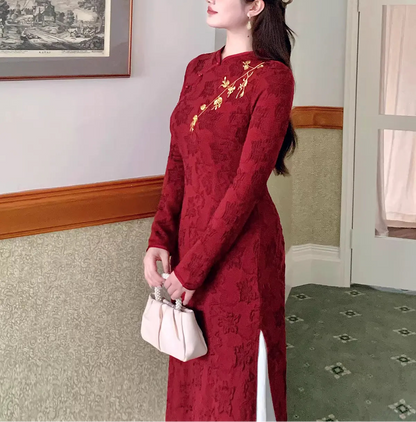 Plus Size Red Fake Two-Piece New Chinese Style Qipao