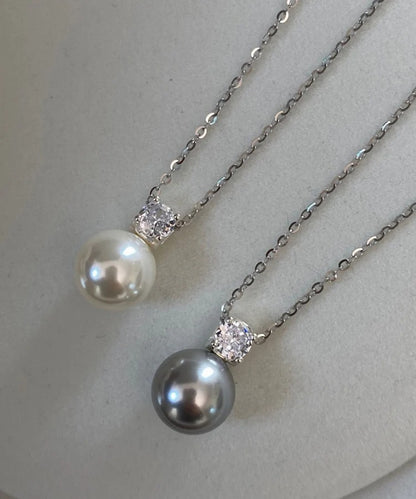 Boutique White Pearl Pendant Silver Necklace