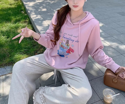 Plus Size Cartoon Print Crew Neck Sweatshirt